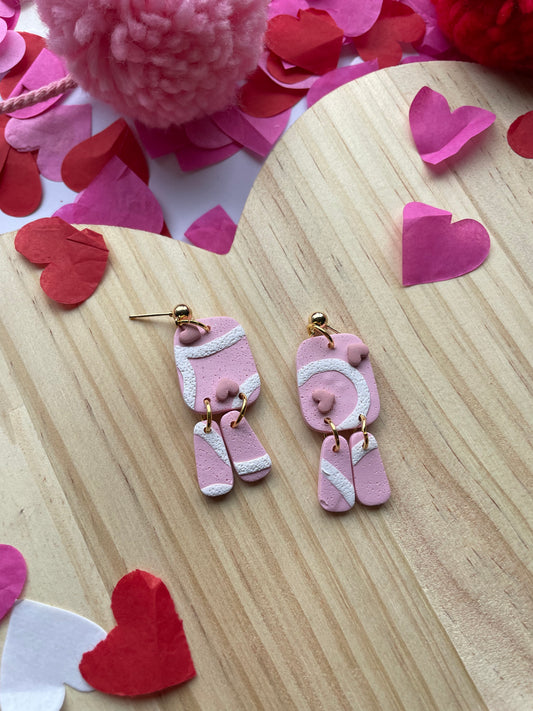 Abstract pink Valentines dangle