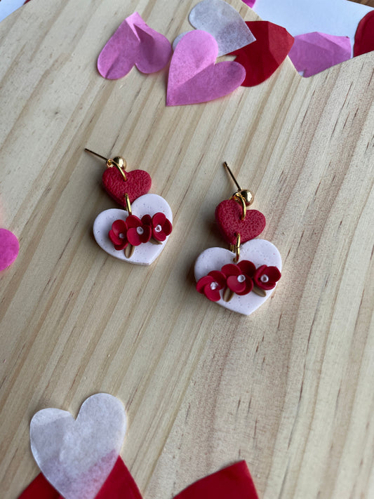 Red heart floral duo’s